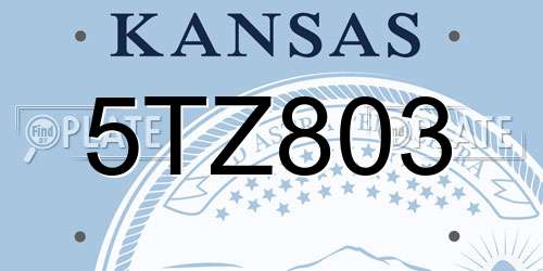 5TZ803 Kansas License Plate