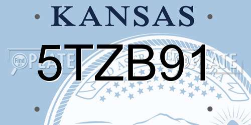 5TZB91 Kansas License Plate