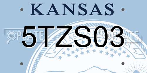 5TZS03 Kansas License Plate