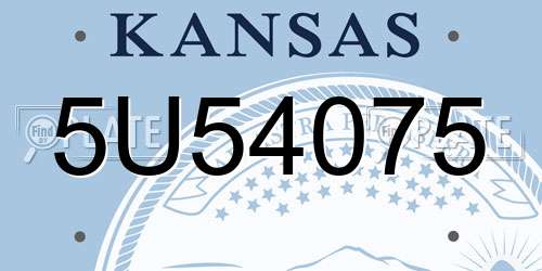 5U54075 Kansas License Plate