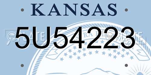 5U54223 Kansas License Plate