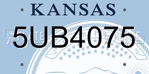 5UB4075 Kansas License Plate