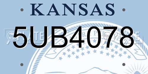 5UB4078 Kansas License Plate