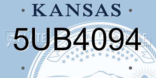 5UB4094 Kansas License Plate