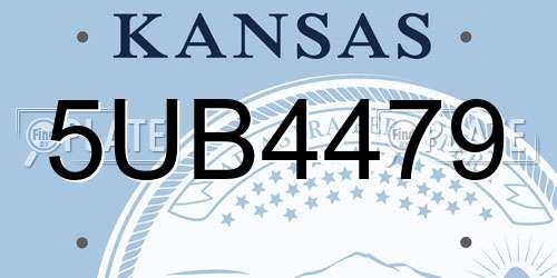 5UB4479 Kansas License Plate