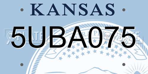 5UBA075 Kansas License Plate
