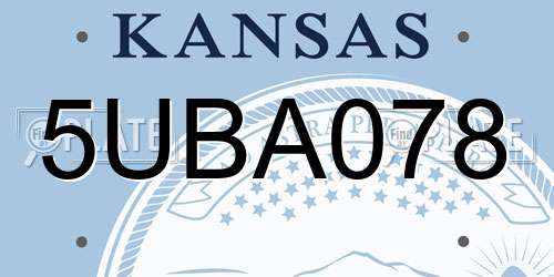 5UBA078 Kansas License Plate