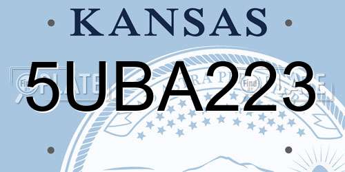5UBA223 Kansas License Plate