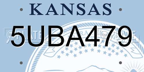 5UBA479 Kansas License Plate