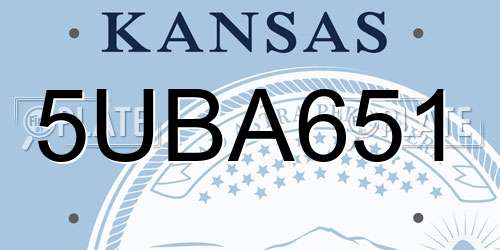 5UBA651 Kansas License Plate