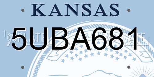 5UBA681 Kansas License Plate