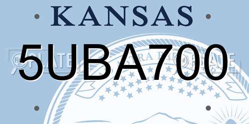 5UBA700 Kansas License Plate