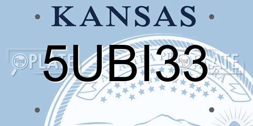 5UBI33 Kansas License Plate