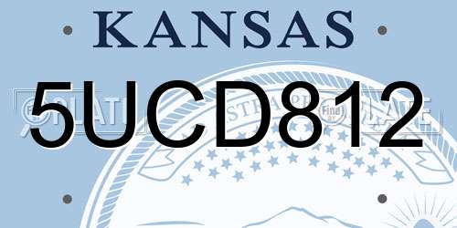 5UCD812 Kansas License Plate