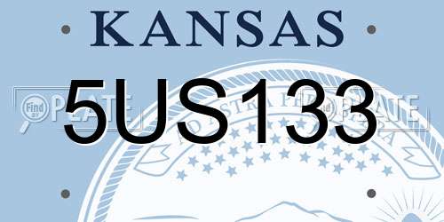 5US133 Kansas License Plate