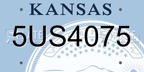 5US4075 Kansas License Plate