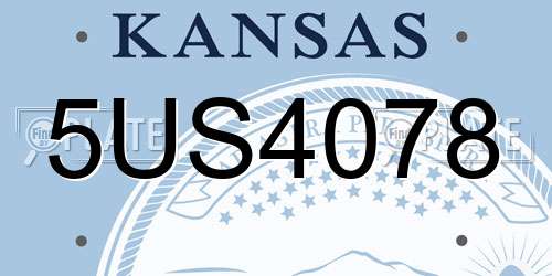 5US4078 Kansas License Plate