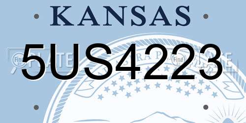 5US4223 Kansas License Plate