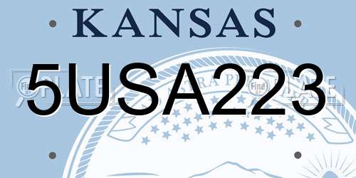 5USA223 Kansas License Plate