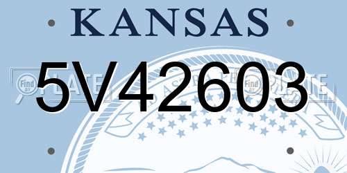 5V42603 Kansas License Plate