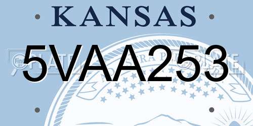 5VAA253 Kansas License Plate