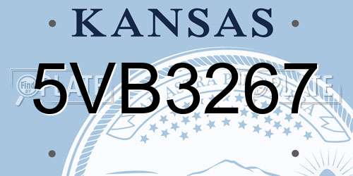 5VB3267 Kansas License Plate