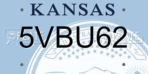 5VBU62 Kansas License Plate