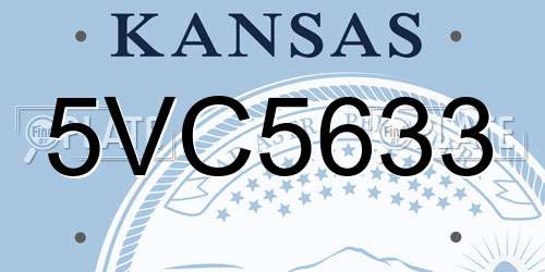 5VC5633 Kansas License Plate