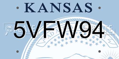 5VFW94 Kansas License Plate