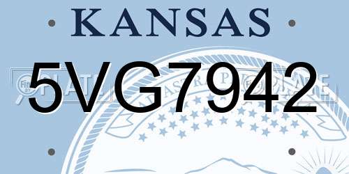 5VG7942 Kansas License Plate