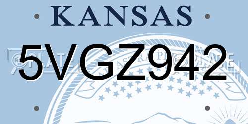 5VGZ942 Kansas License Plate