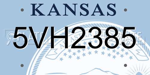 5VH2385 Kansas License Plate
