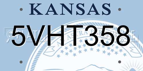 5VHT358 Kansas License Plate