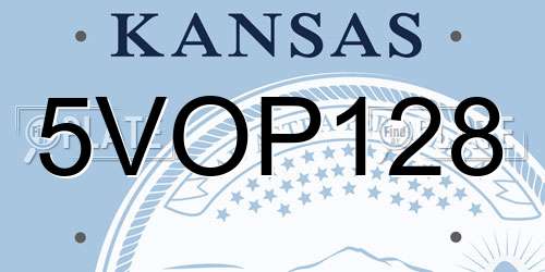 5VOP128 Kansas License Plate