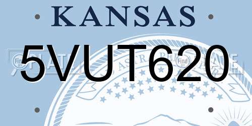 5VUT620 Kansas License Plate