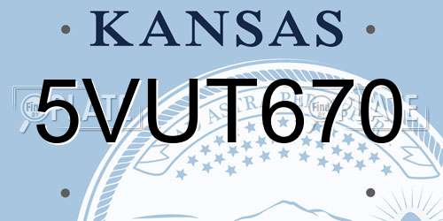 5VUT670 Kansas License Plate