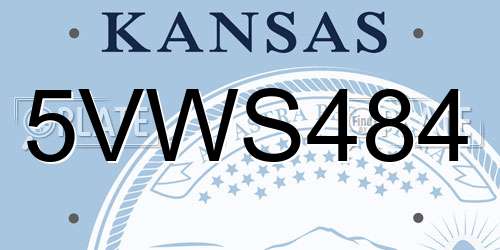 5VWS484 Kansas License Plate