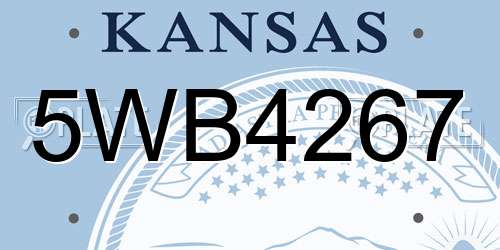 5WB4267 Kansas License Plate