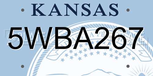 5WBA267 Kansas License Plate