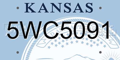 5WC5091 Kansas License Plate