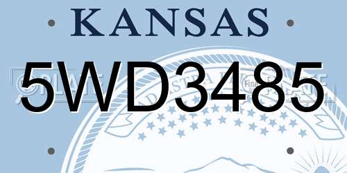 5WD3485 Kansas License Plate