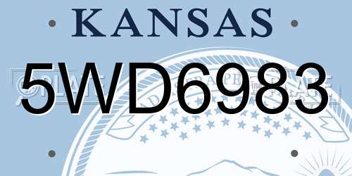5WD6983 Kansas License Plate
