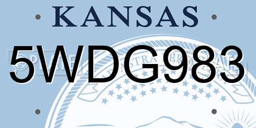 5WDG983 Kansas License Plate