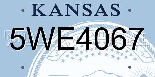 5WE4067 Kansas License Plate