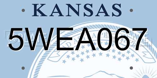 5WEA067 Kansas License Plate