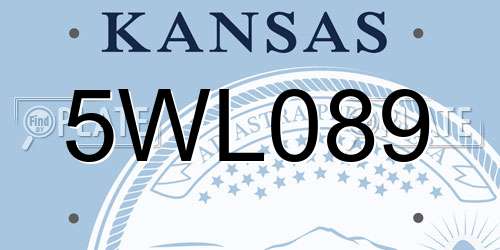 5WL089 Kansas License Plate
