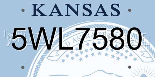 5WL7580 Kansas License Plate