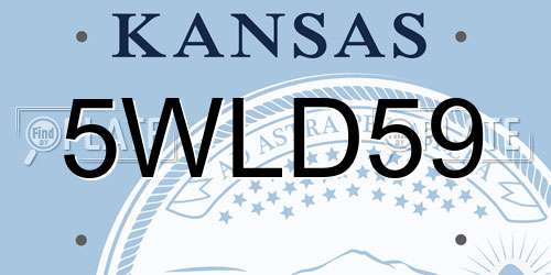 5WLD59 Kansas License Plate