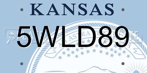 5WLD89 Kansas License Plate