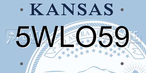 5WLO59 Kansas License Plate